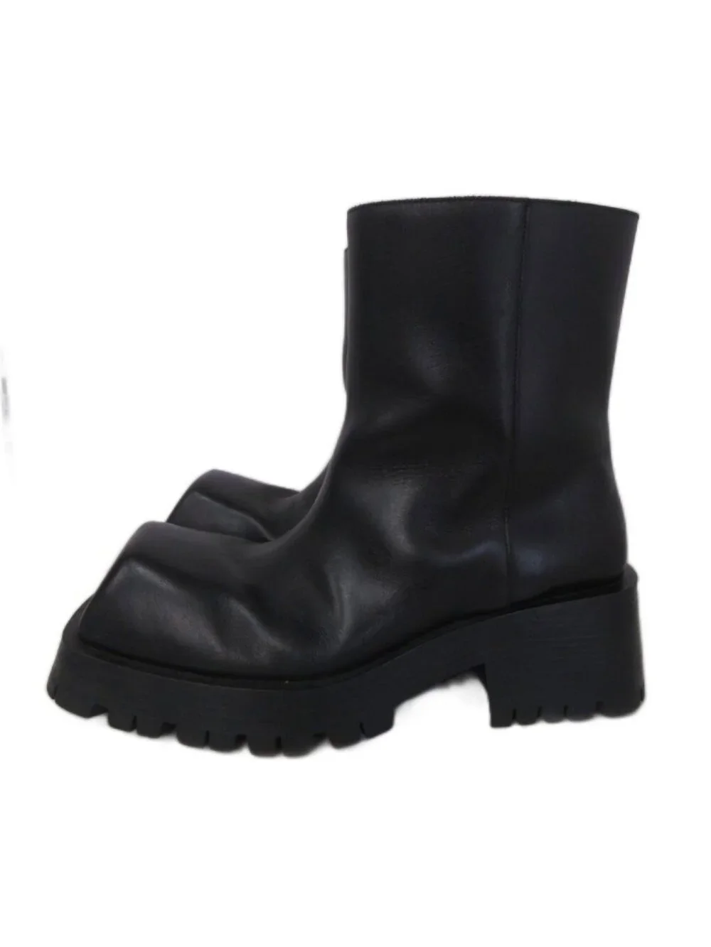 Balenciaga Trooper Boots Leather Shoes Thick Sole Black